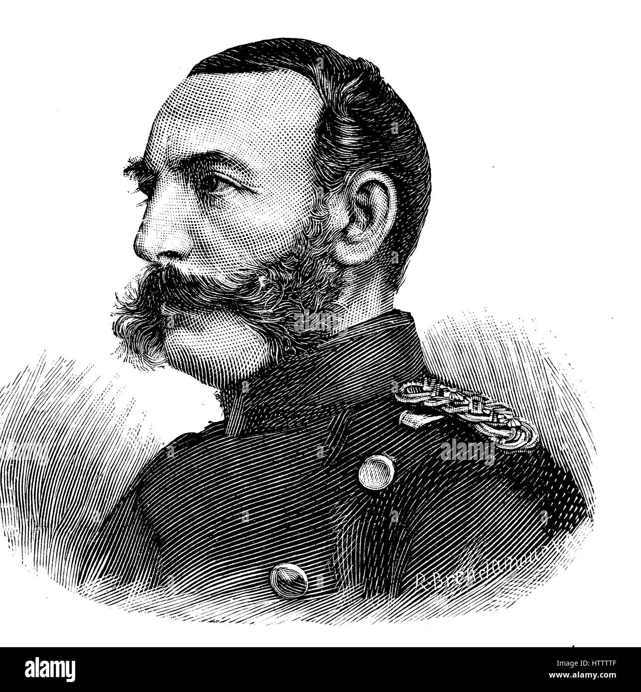 Les militaires de l'Allemagne à la guerre franco-prussienne de 1870 - 1871, Gottfried Friedrich Franz Loeffler, Novembre 1, 1815 à Stendal - le 22 février 1874 à Berlin, était un médecin militaire au service de l'armée prussienne et a été professeur de médecine de guerre, l'Allemagne, la reproduction d'une gravure sur bois à partir de 1882, l'amélioration numérique Banque D'Images