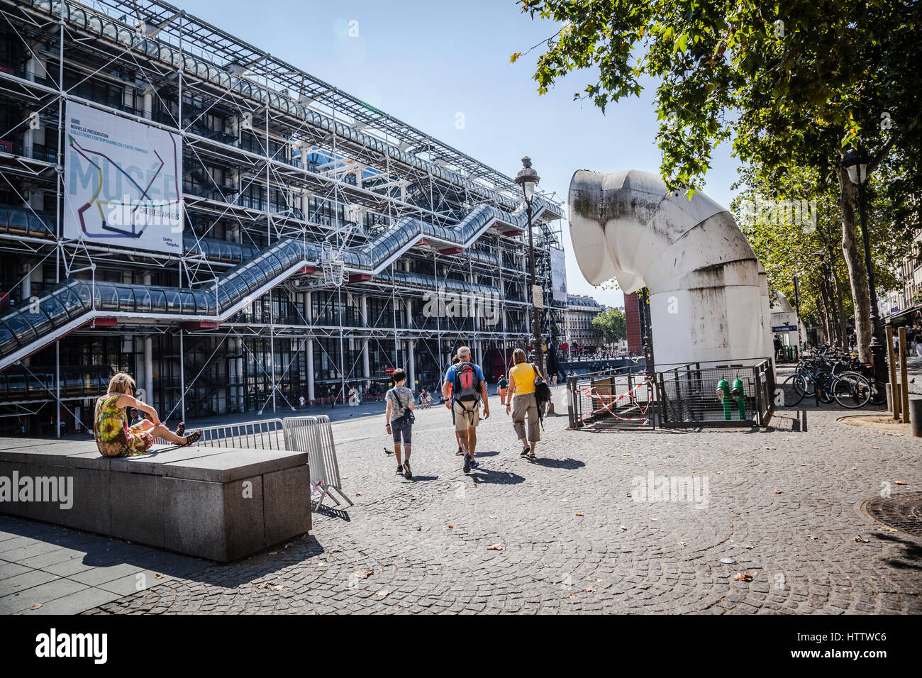 Façade du Centre de Georges Pompidou à Paris, France Banque D'Images