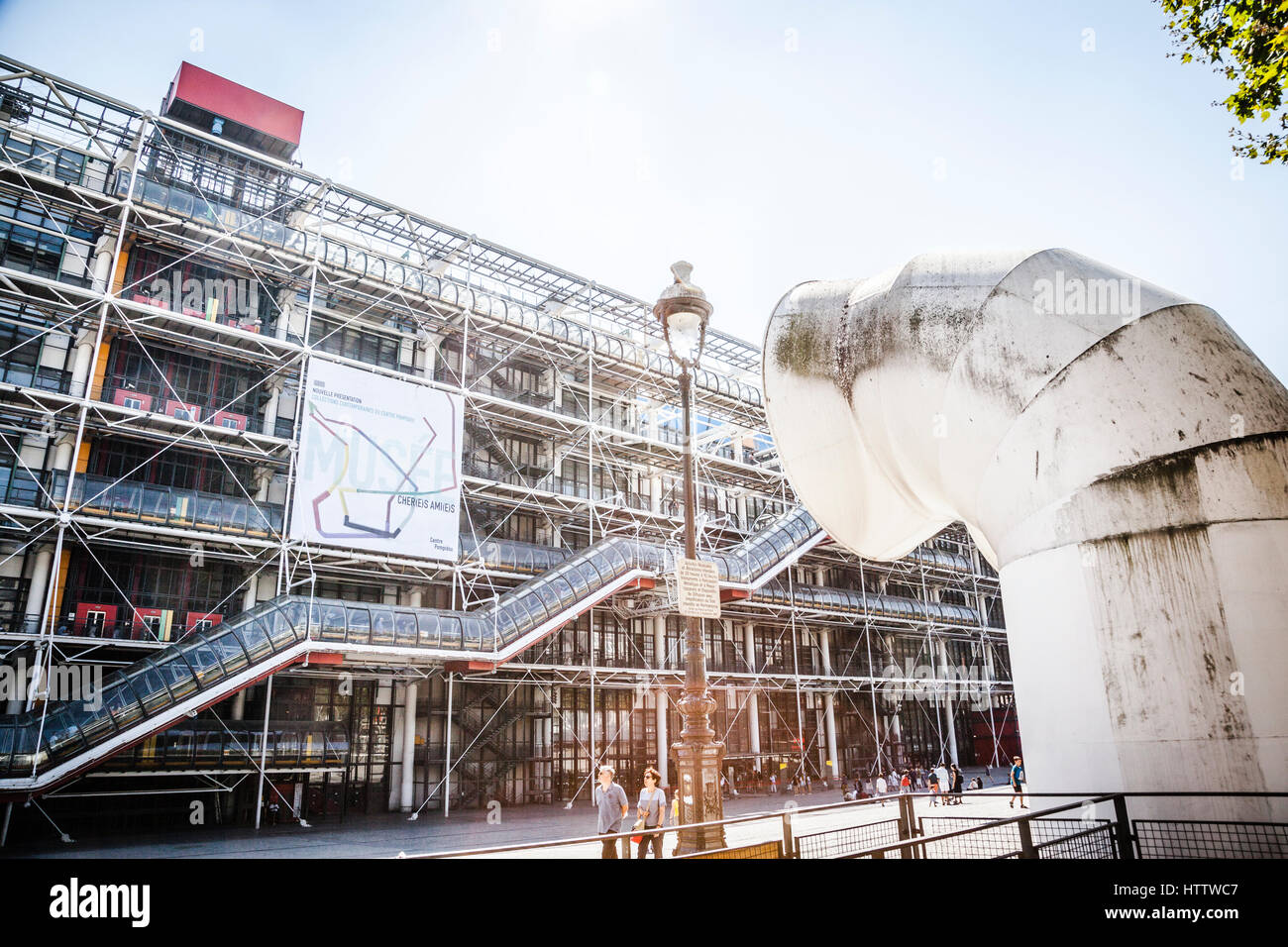 Façade du Centre de Georges Pompidou à Paris, France Banque D'Images