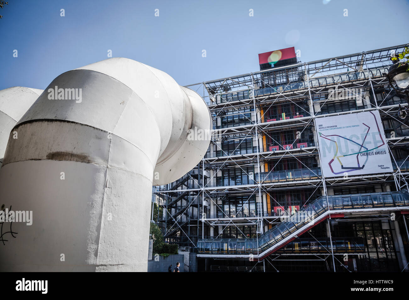 Façade du Centre de Georges Pompidou à Paris, France Banque D'Images