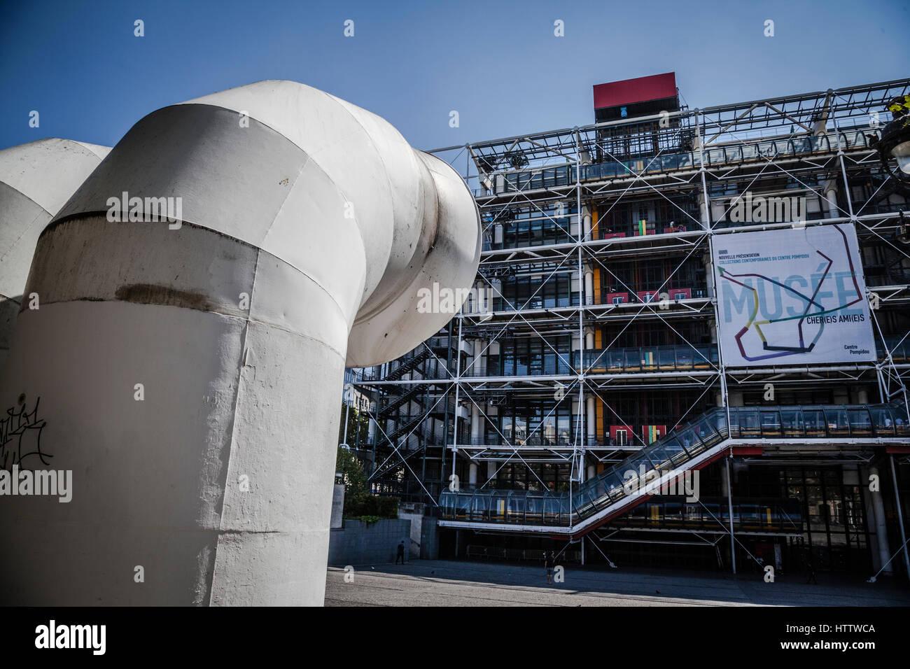 Façade du Centre de Georges Pompidou à Paris, France Banque D'Images