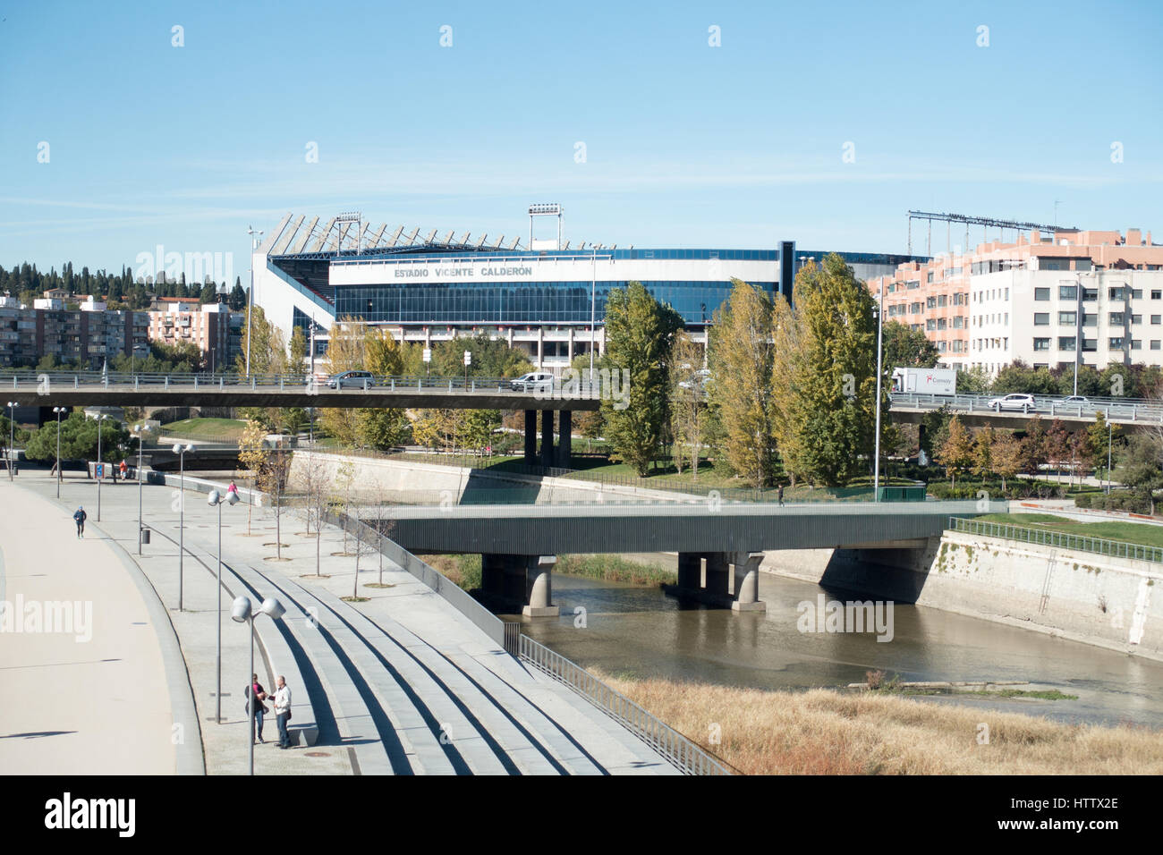 Le stade Vicente Calderon de Madrid Atletico Madrid , Espagne Banque D'Images