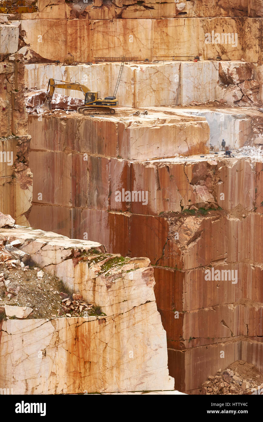 La carrière de marbre près de Borba, Alentejo, Portugal Banque D'Images