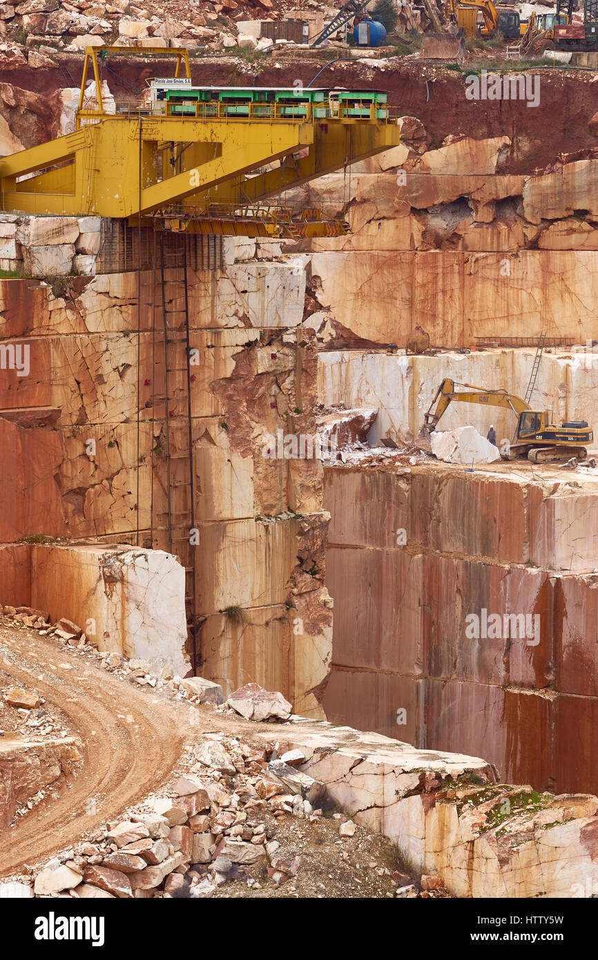La carrière de marbre près de Borba, Alentejo, Portugal Banque D'Images