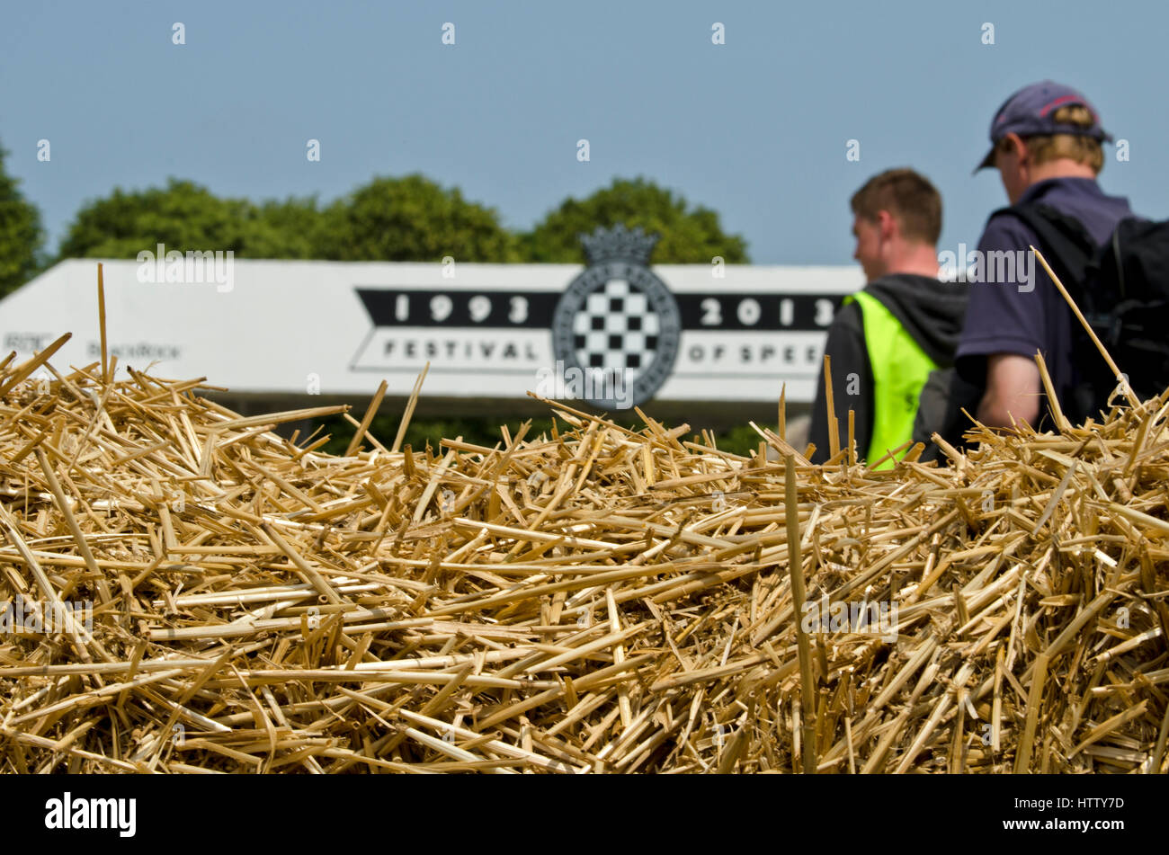 Vue depuis le faisceau des boites au Goodwood festival of speed classic racing sport voiture événement dans le Kent Banque D'Images