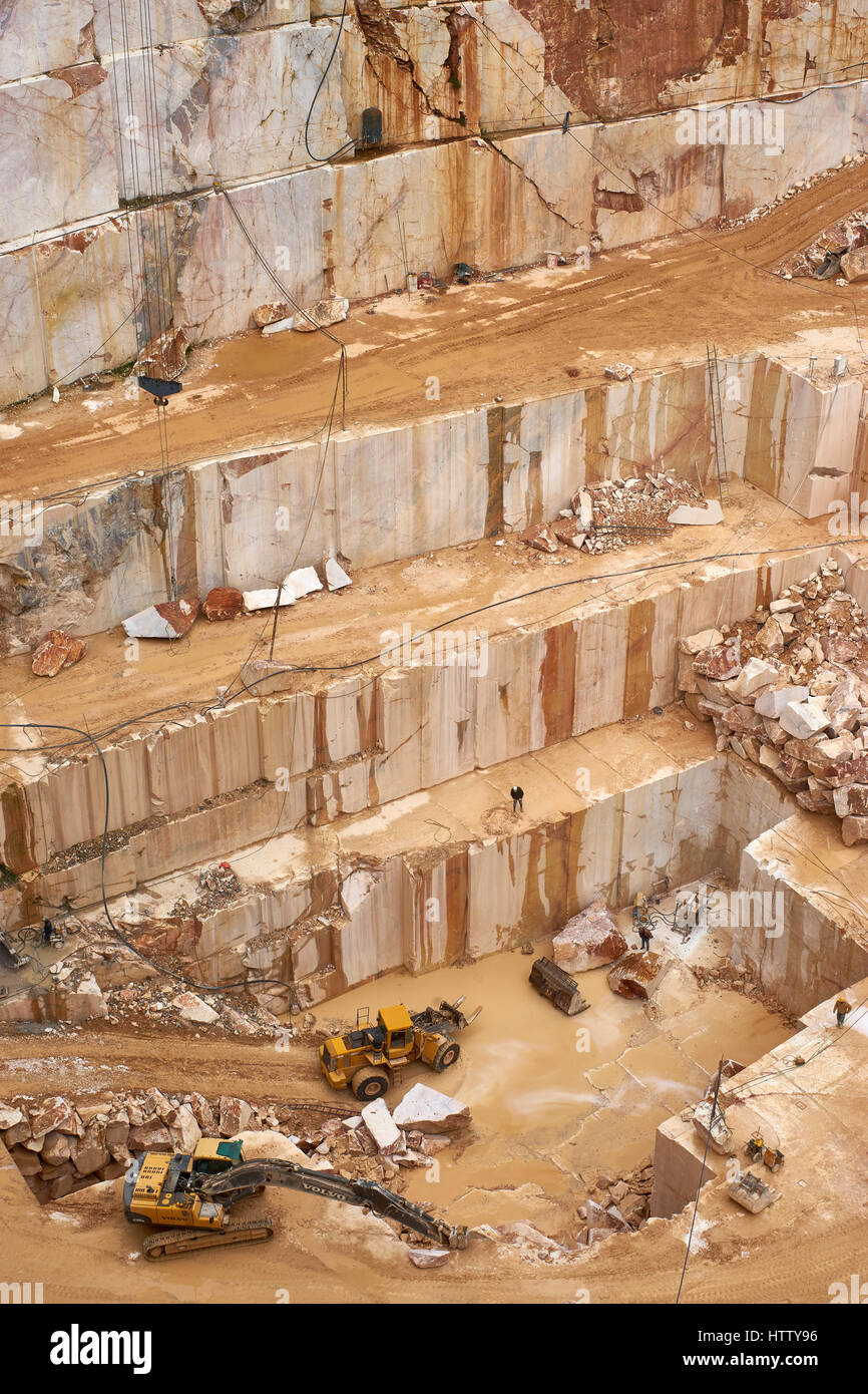 La carrière de marbre près de Borba, Alentejo, Portugal Banque D'Images