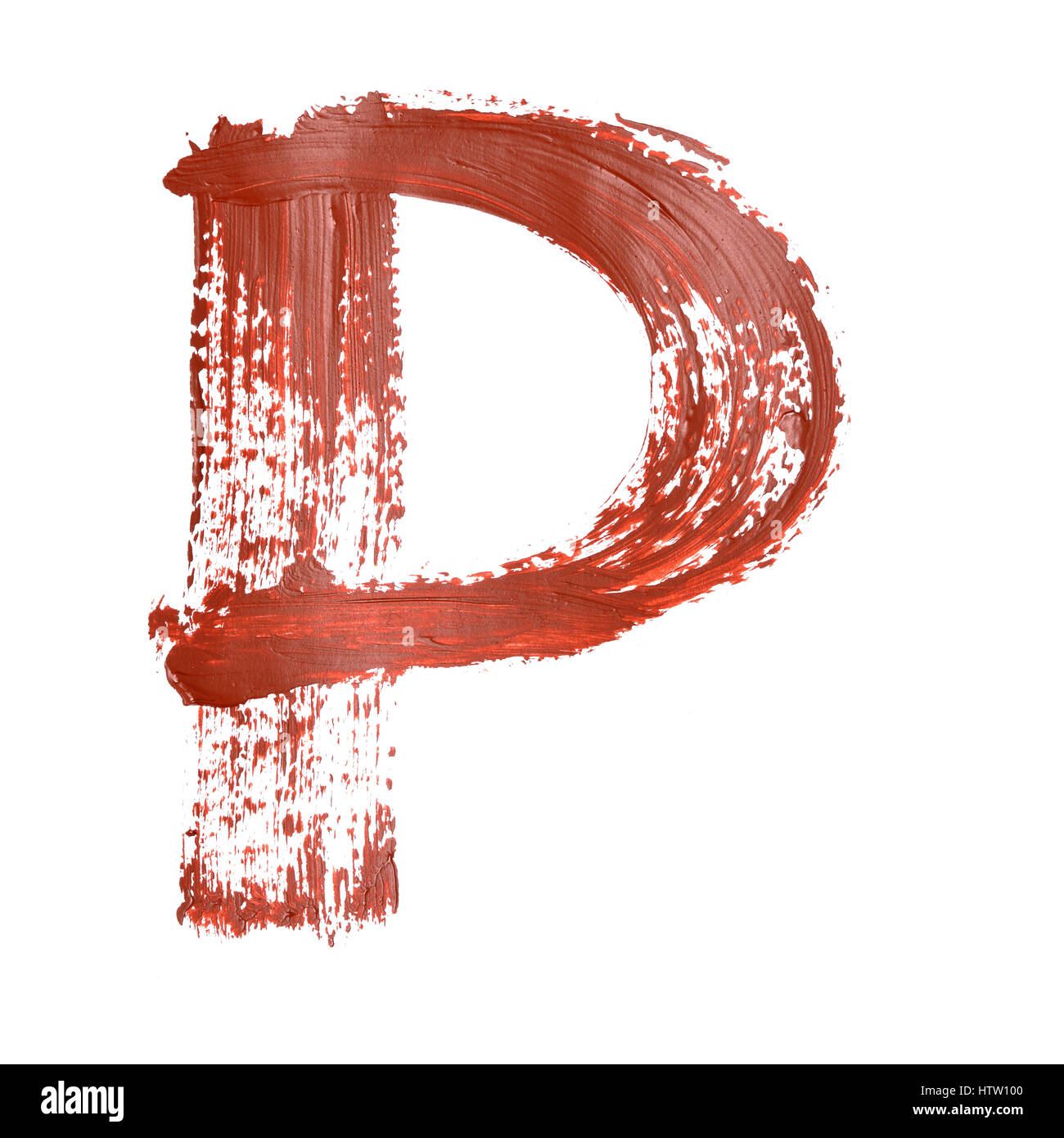 P - lettres rouges sur fond blanc Banque D'Images
