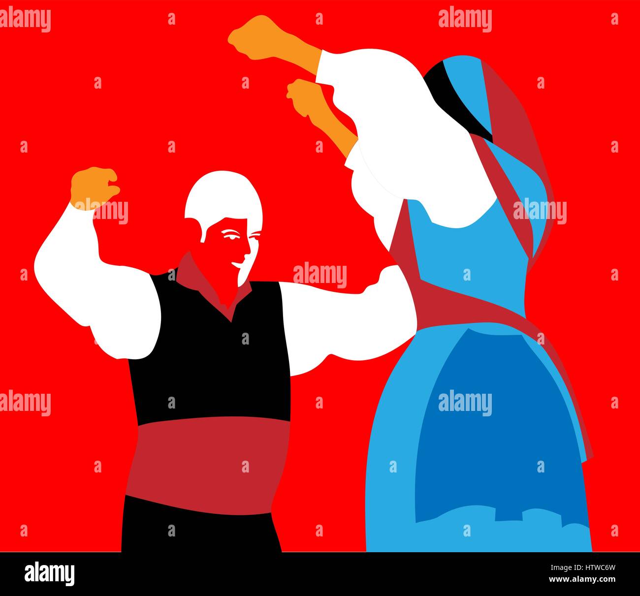 La scène de danse flamenco couple vecteur Illustration de Vecteur