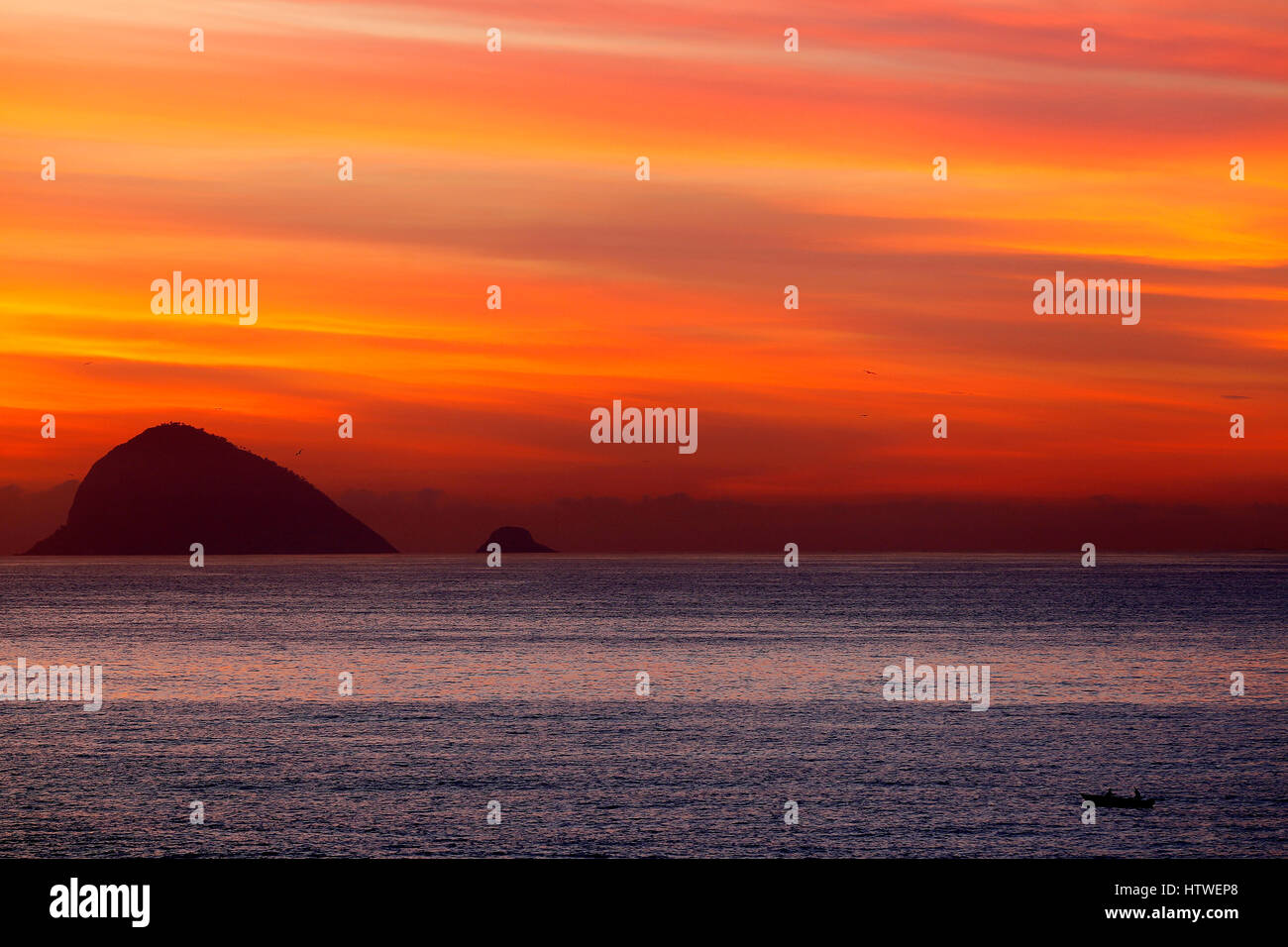 Lever du soleil à São Conrado Beach, Rio de Janeiro, Brésil Banque D'Images