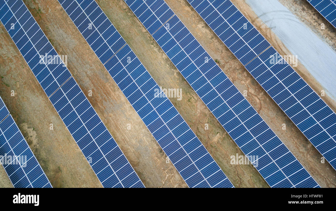 Des panneaux solaires dans la matrice la capture la lumière du soleil pour la convertir en énergie verte et renouvelable. C'est propre. Pas de pollution et pas de bruit. Banque D'Images