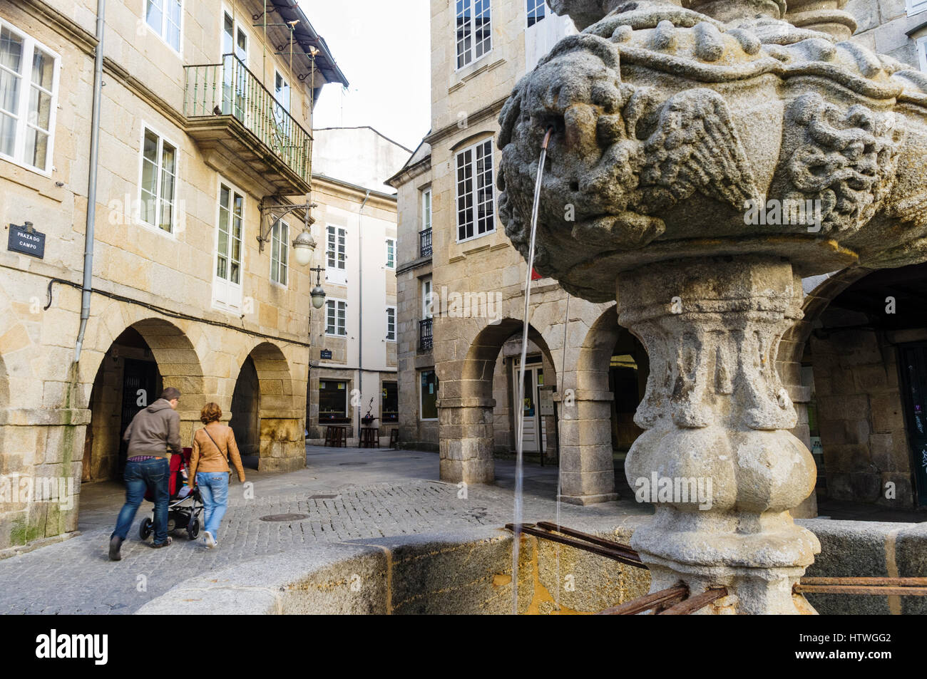 Praza do Campo place de la vieille ville de la ville de Lugo, Galice, Espagne, Europe Banque D'Images