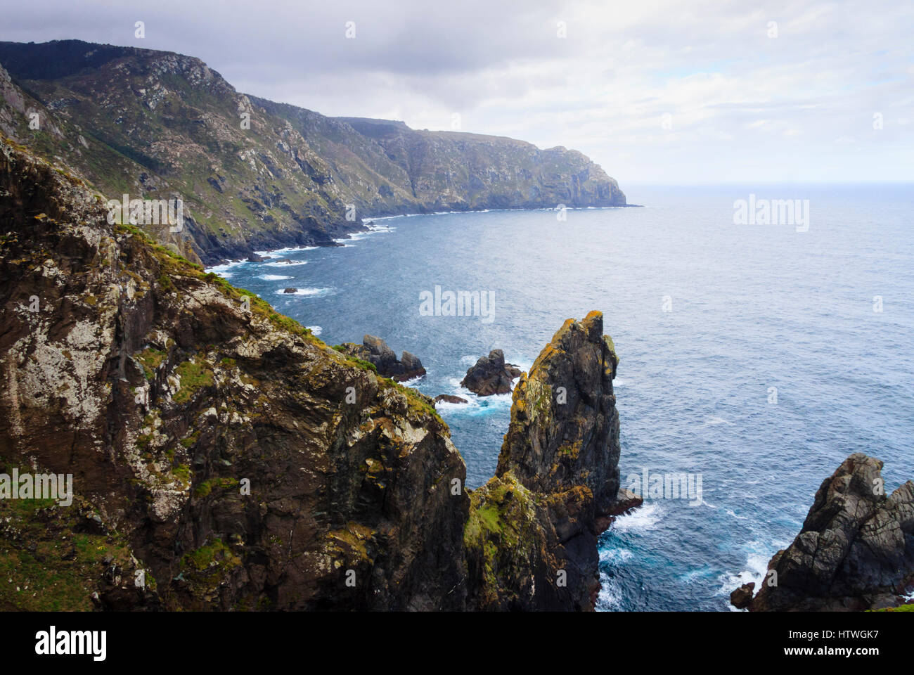 Falaises de Cabo Ortegal cap, les plus hautes falaises d'Europe. Province de La Corogne, Galice, Espagne, Europe Banque D'Images