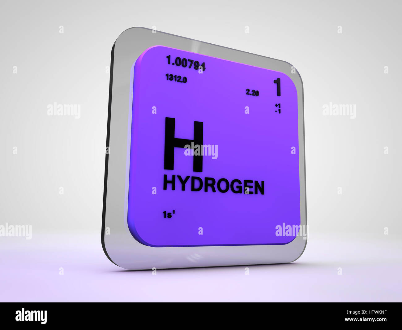 Hydrogène - H - tableau périodique des éléments chimiques de rendu 3D Banque D'Images