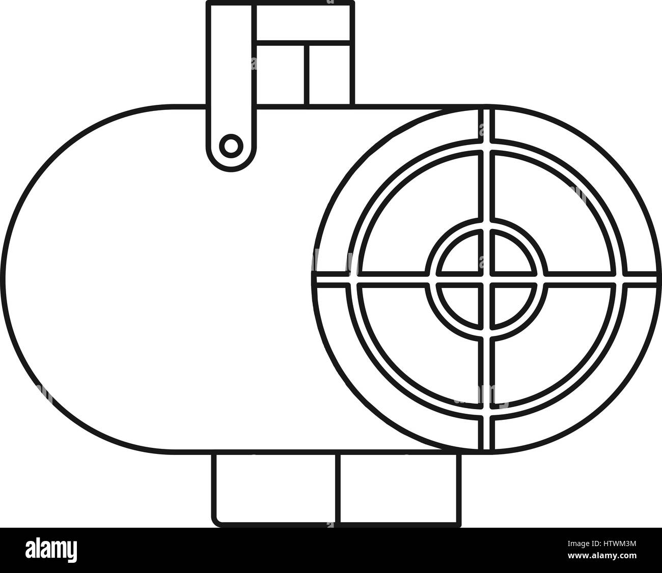 Pistolet à chaleur, icône de style contour Illustration de Vecteur