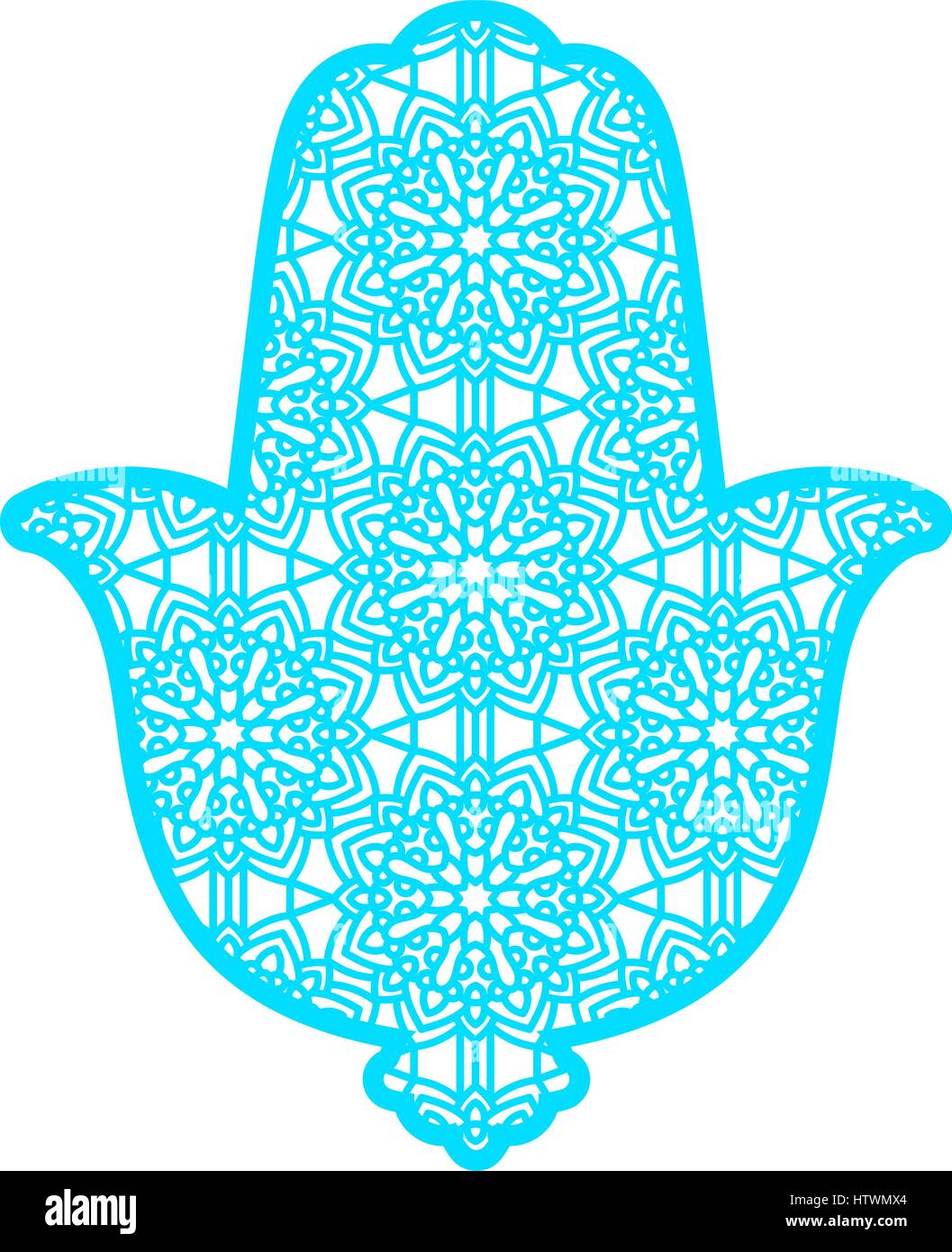 Gabarit de découpe laser vectoriel Hamsa Illustration de Vecteur