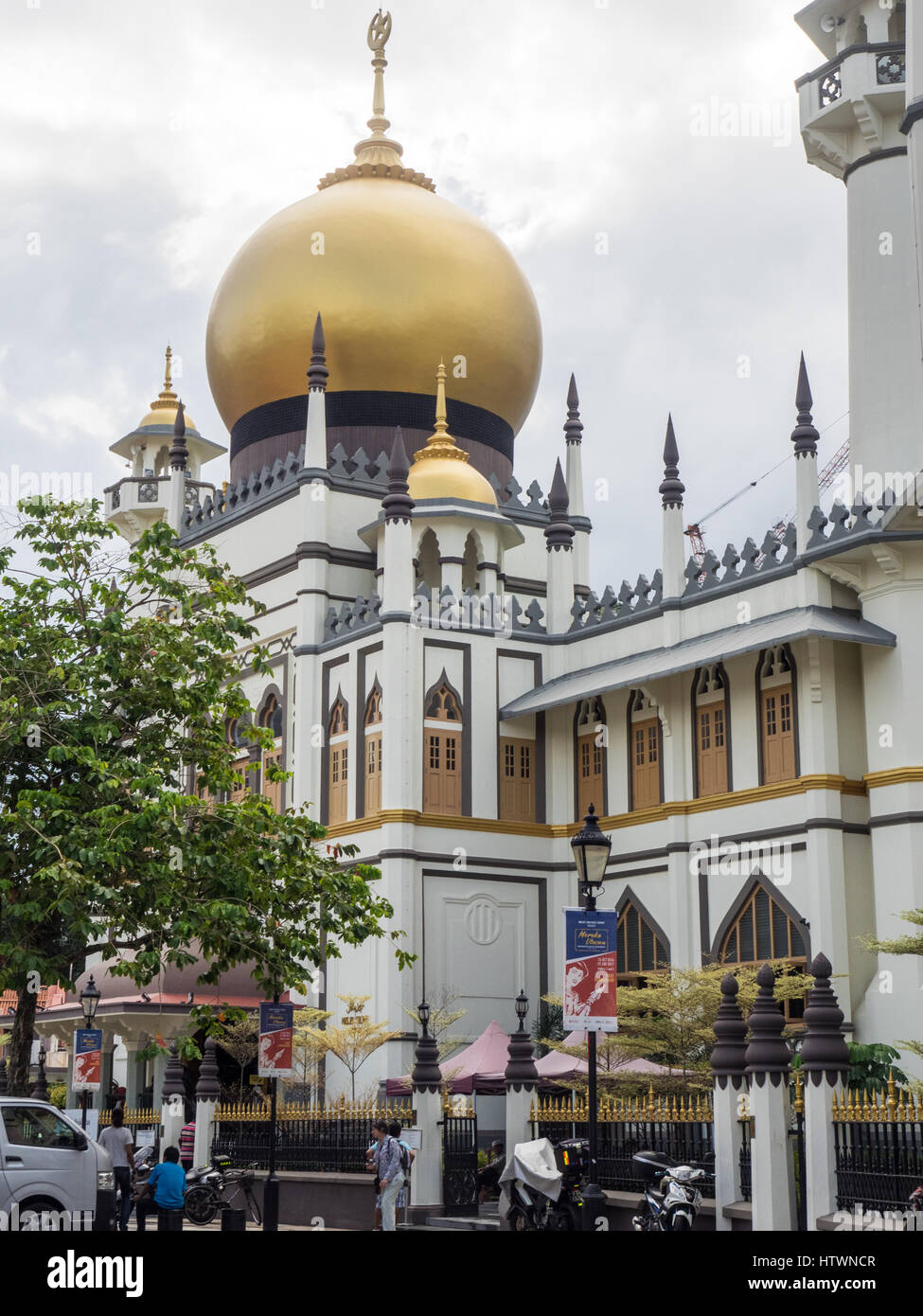 Masjid Sultan ou la Mosquée Sultan dans le quartier musulman, de Rochor, Singapour. Banque D'Images