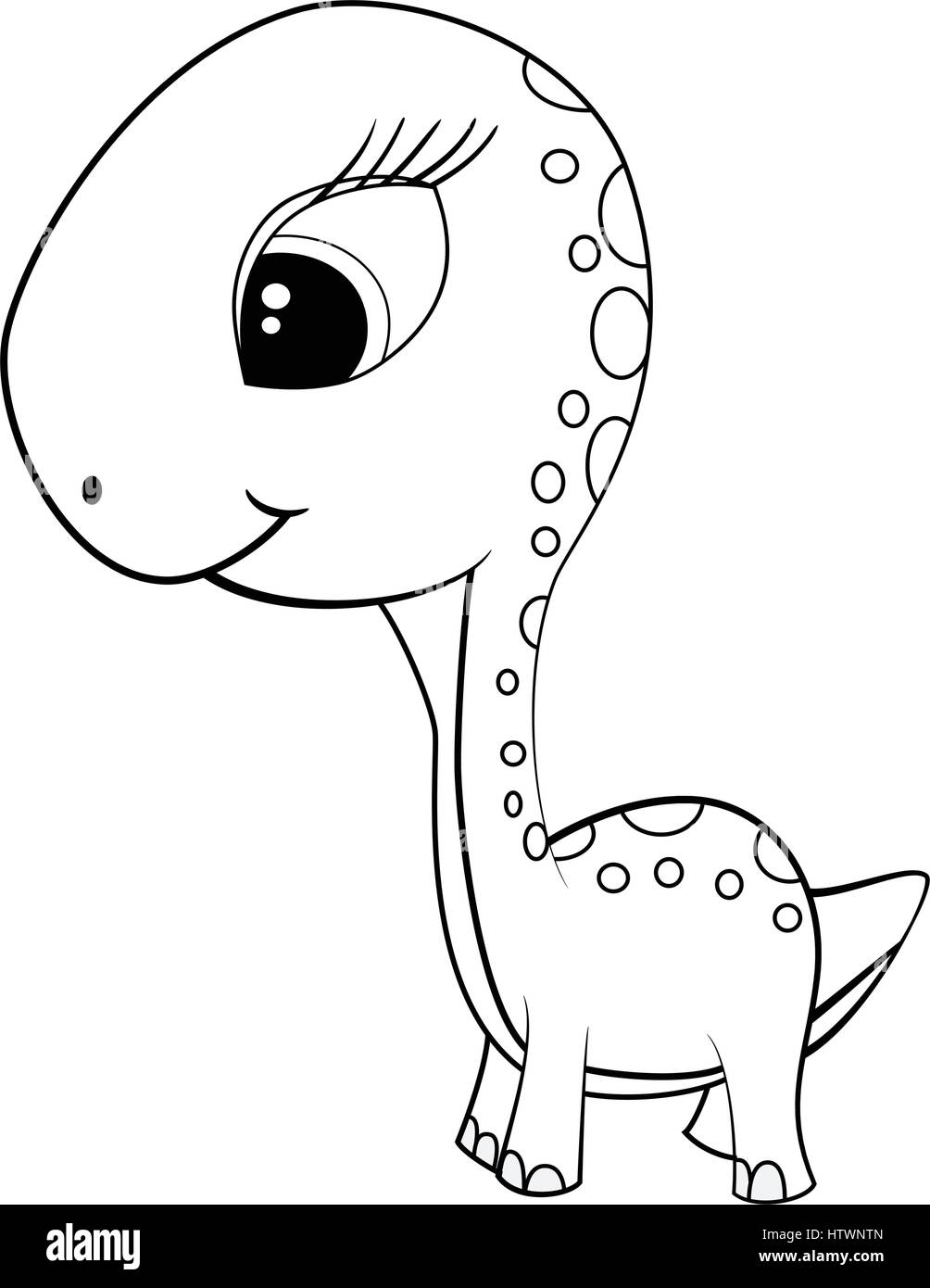 Illustration De Cute Cartoon Bebe Dinosaure Vert De Brontosaure Vector Eps8 Image Vectorielle Stock Alamy