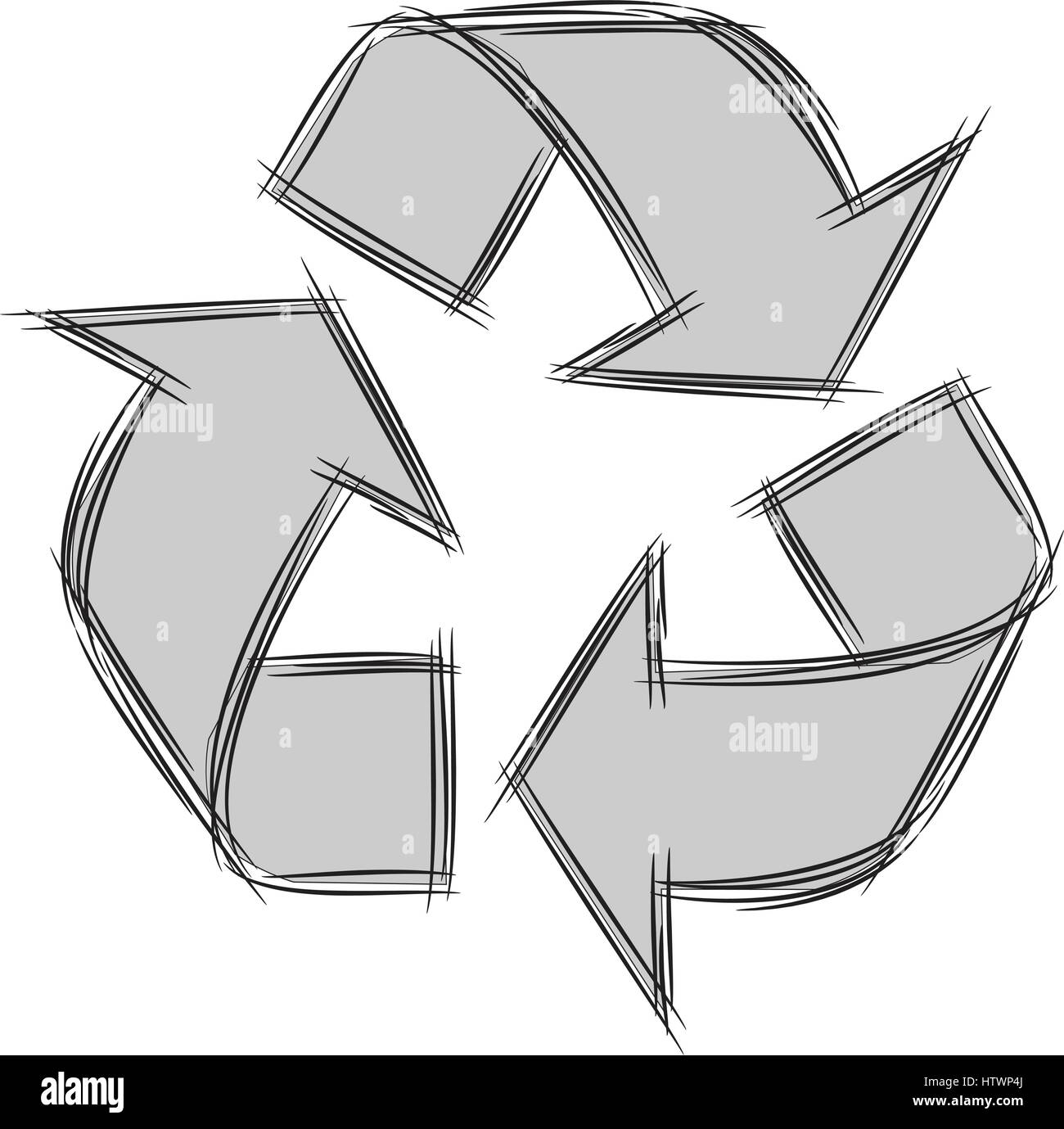 Illustration de Cute Cartoon Doodle de Recycle sign. Vector EPS8. Illustration de Vecteur