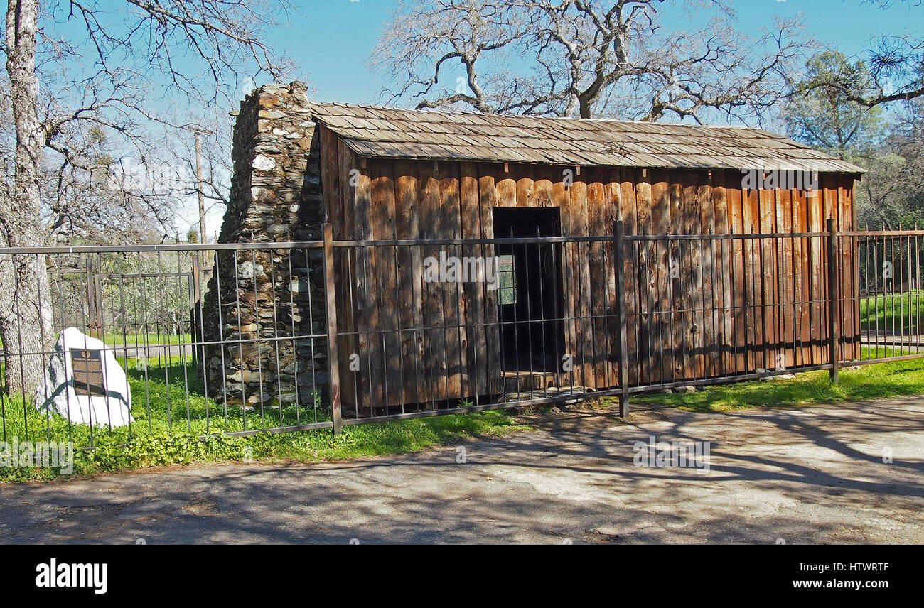 Mark Twain réplique cabine, California, USA Banque D'Images