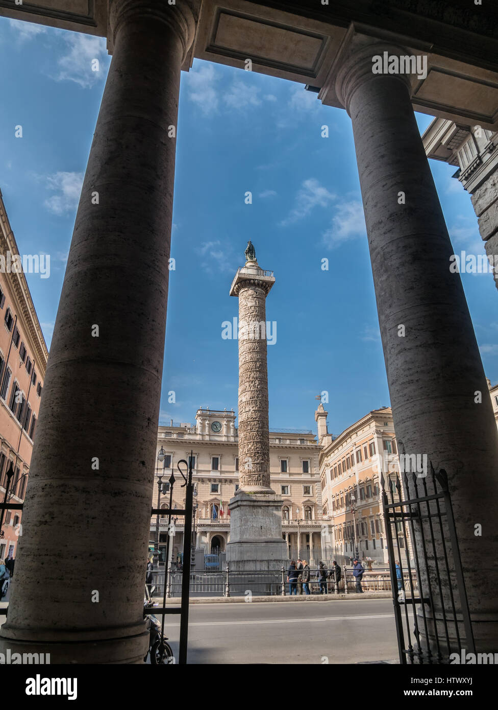 La colonne de Marc-aurèle sur la Corsa à Rome, Italie Banque D'Images