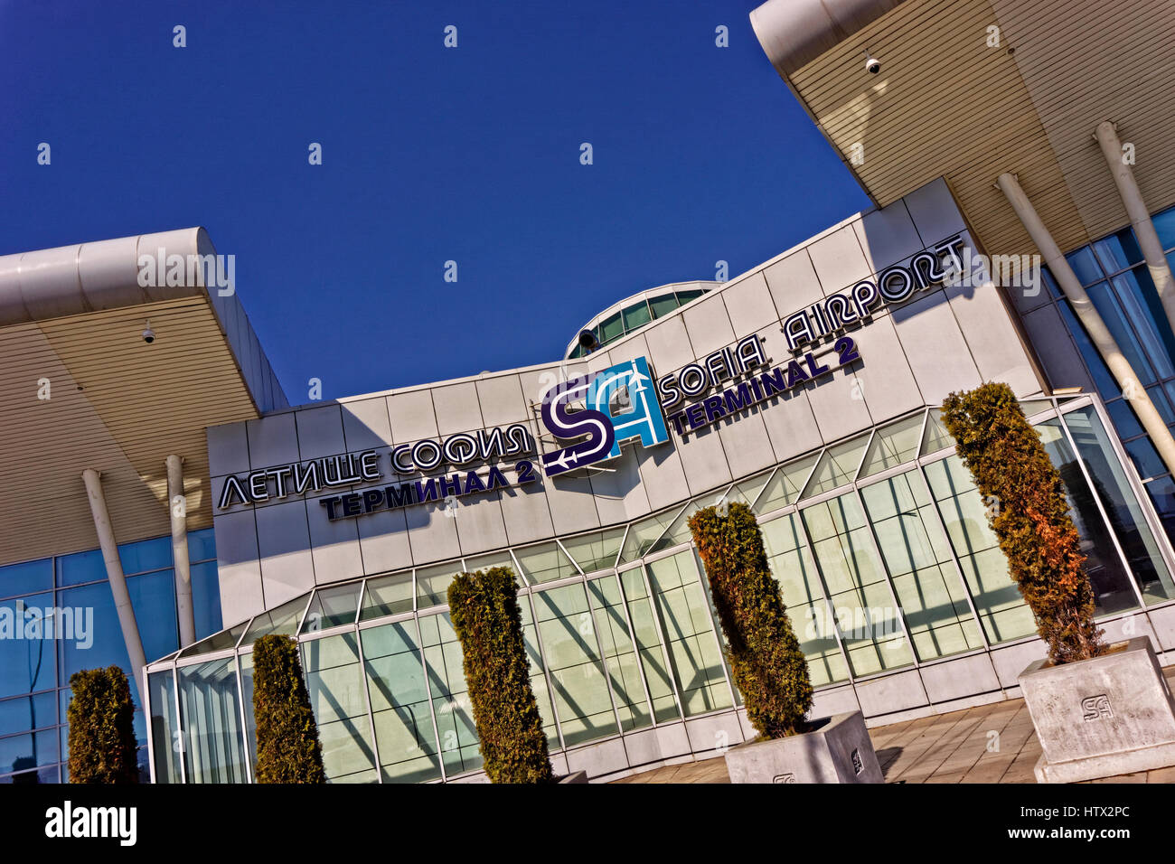 Le Terminal 2 de l'aéroport de Sofia, Bulgarie. Banque D'Images