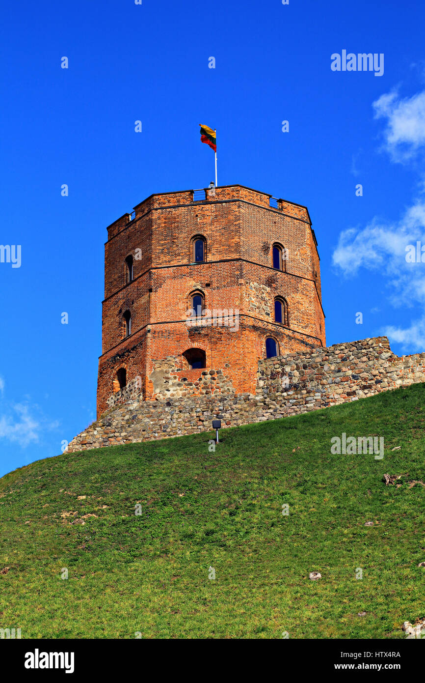 Historique tour de Gediminas, dans la vieille ville de Vilnius. La Lituanie. Banque D'Images