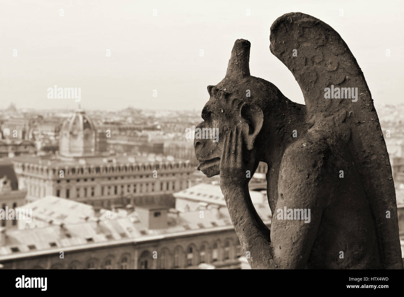 Gargouille sur le toit de Notre Dame Paris, France Banque D'Images