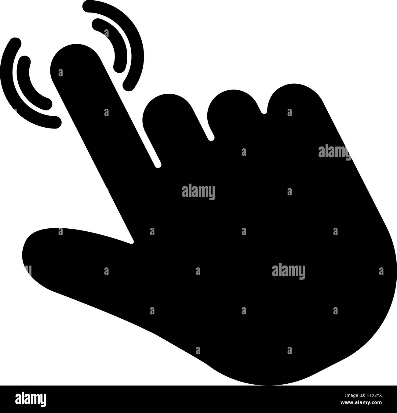 Flèche curseur main icône vecteur. La communication numérique de souris, symbole isolé sur fond blanc. Trendy style plat pour la conception graphique Illustration de Vecteur