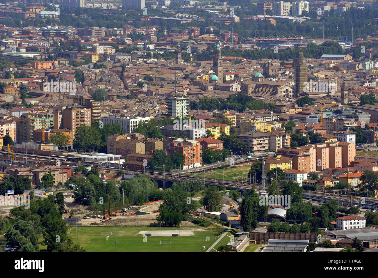 Vue aérienne de Parme, Italie Banque D'Images