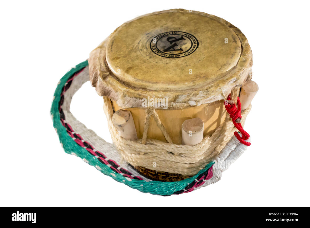 Tambour d'appelant, Tambor Llamador. Instrument à percussion. Instruments folkloriques traditionnels de la côte Atlantique de la Colombie utilisé pour interpréter rythmes cumbi Banque D'Images