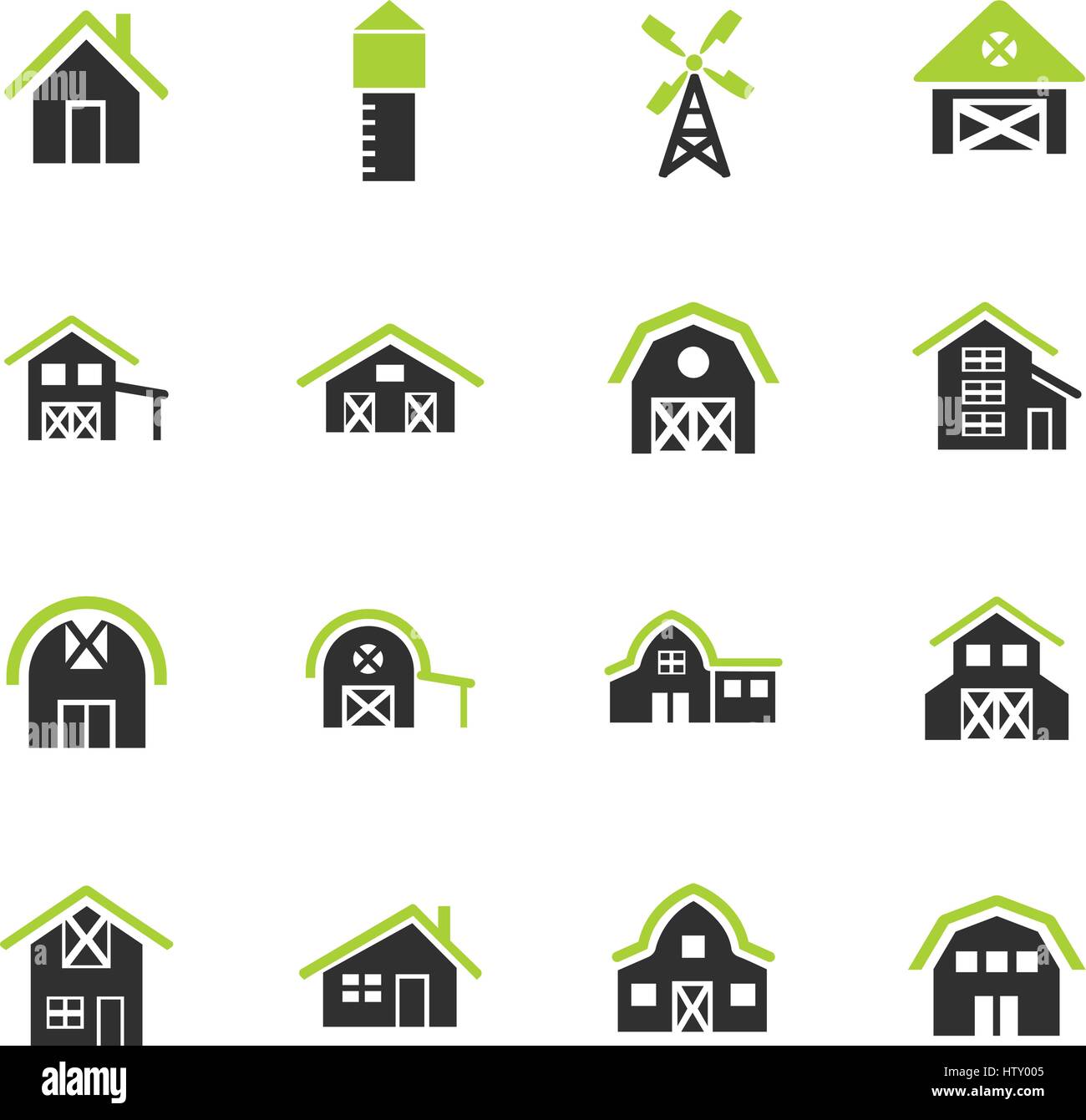 Bâtiment de ferme web icons pour la conception d'interface utilisateur Illustration de Vecteur
