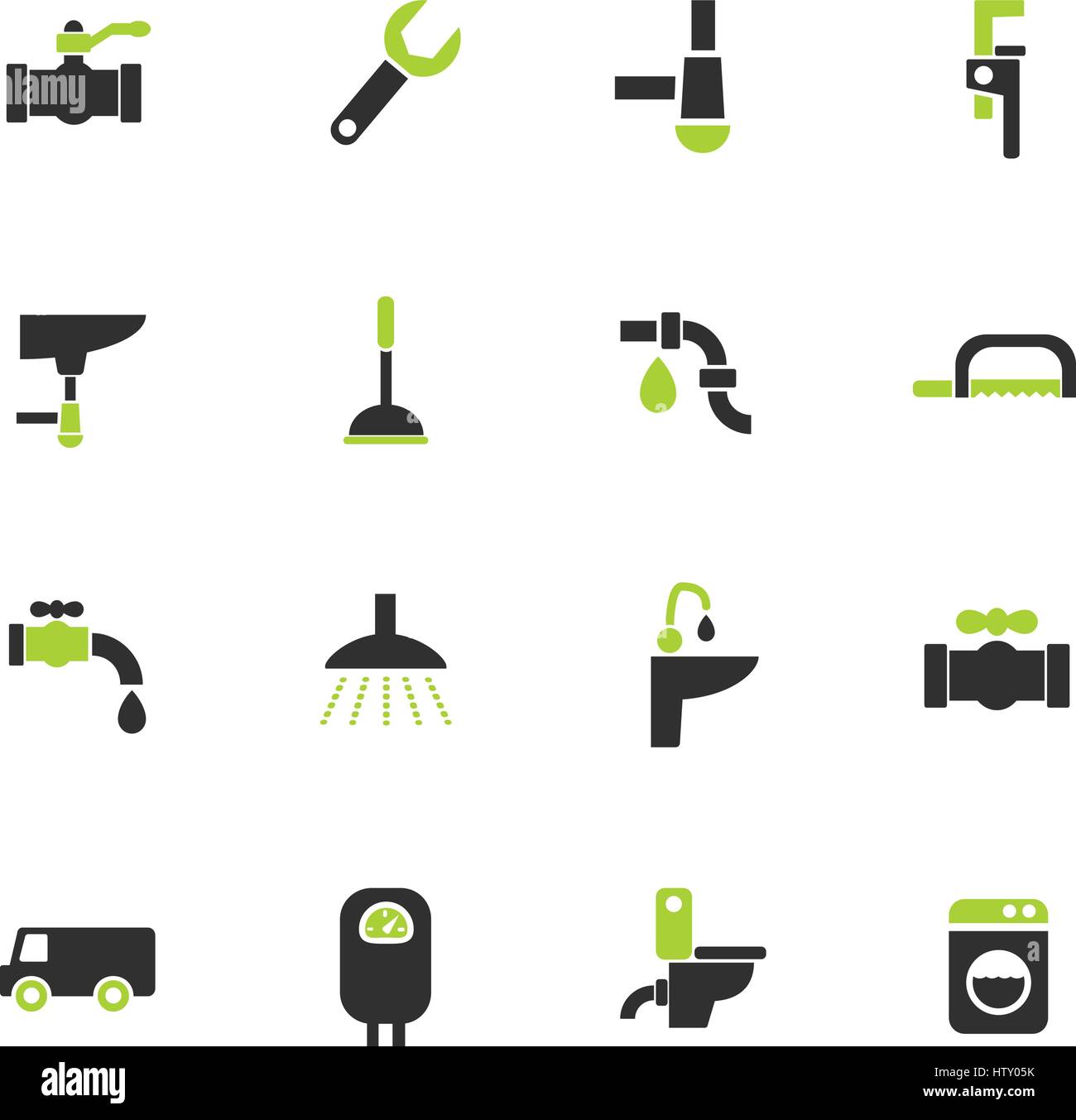 Web service de plomberie et d'icônes pour la conception d'interface utilisateur Illustration de Vecteur