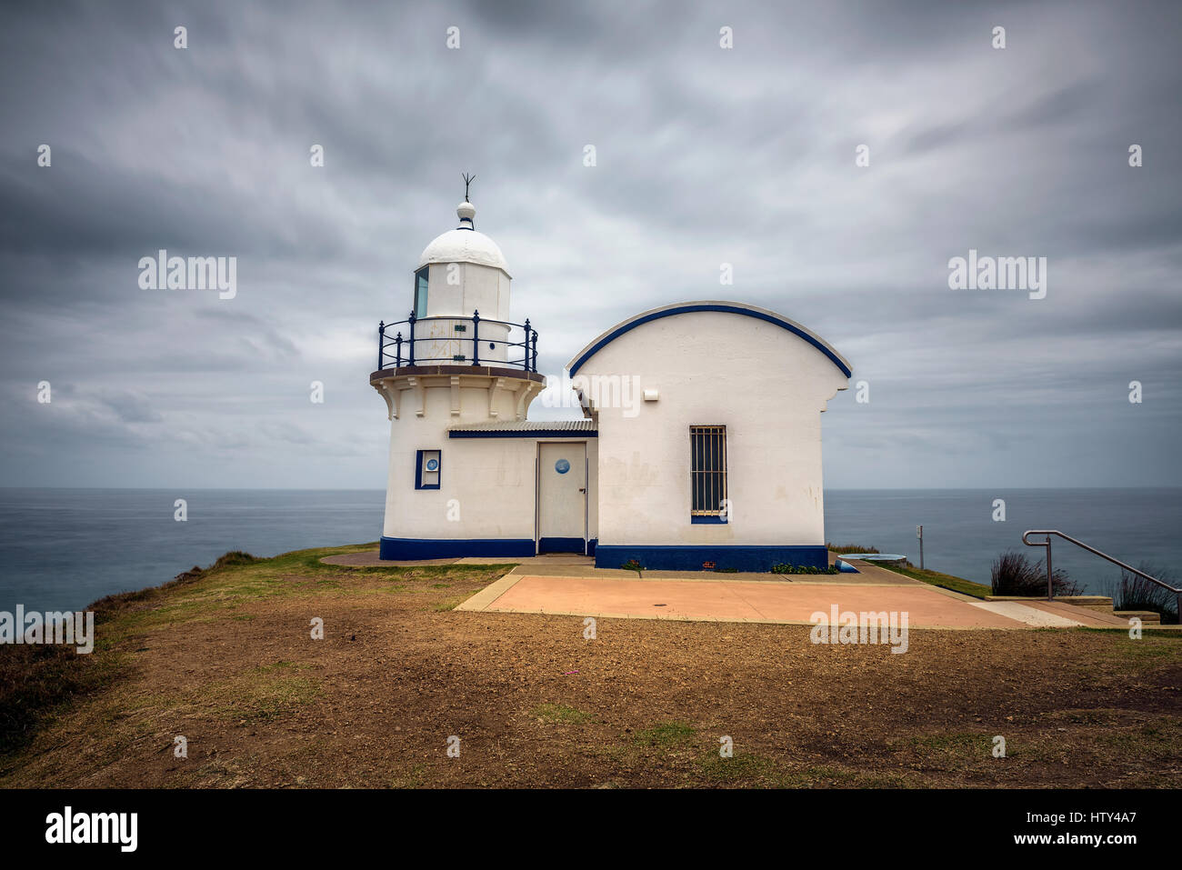 L'ADHERENCE Point Lighthouse à Port Macquarie, NSW, Australie. Longue exposition. Banque D'Images