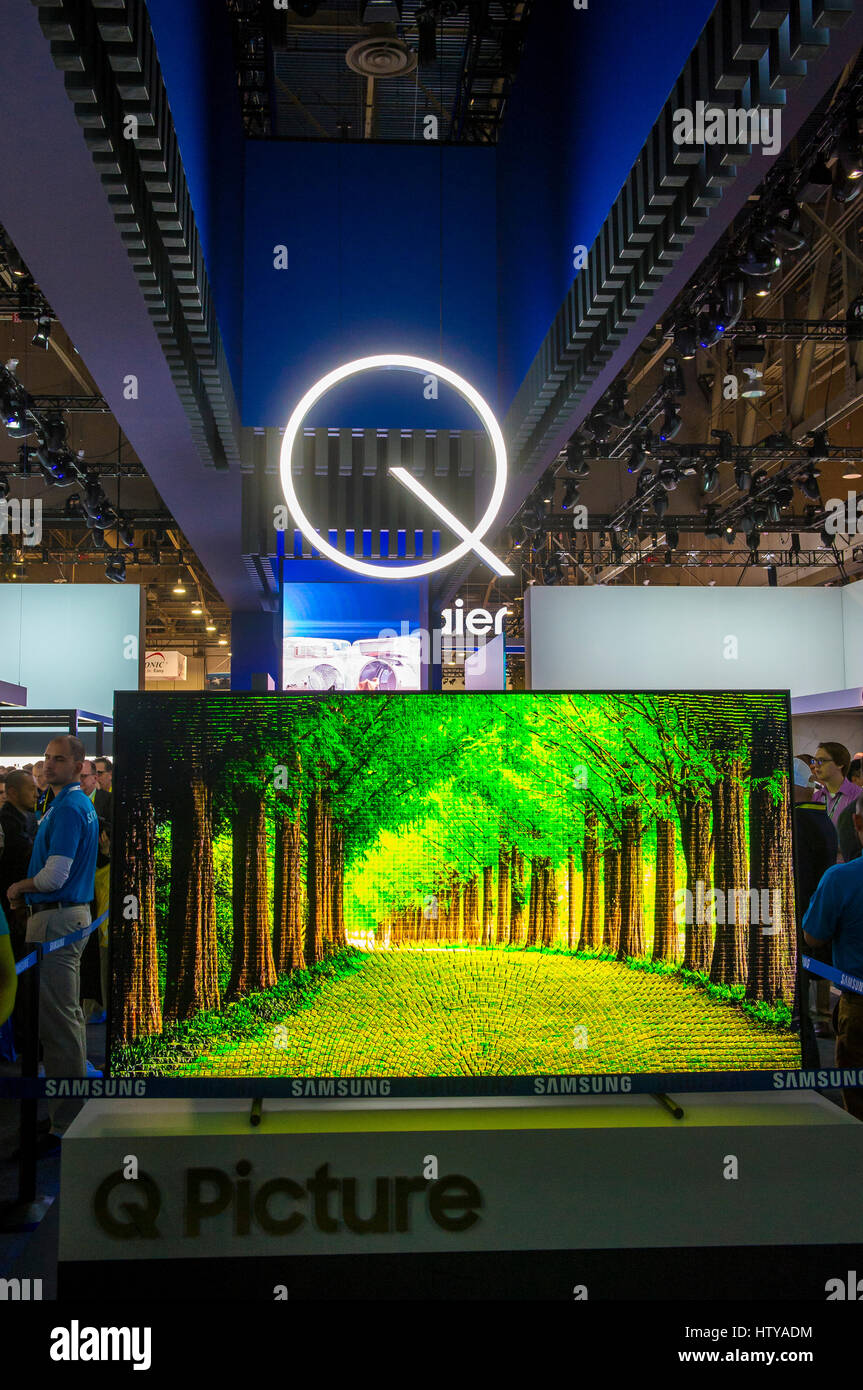 LAS VEGAS - jan 08 : Le stand Samsung au CES qui a eu lieu à Las Vegas le 08 janvier 2017 , CES est le premier consommateur mondial-electronics show. Banque D'Images