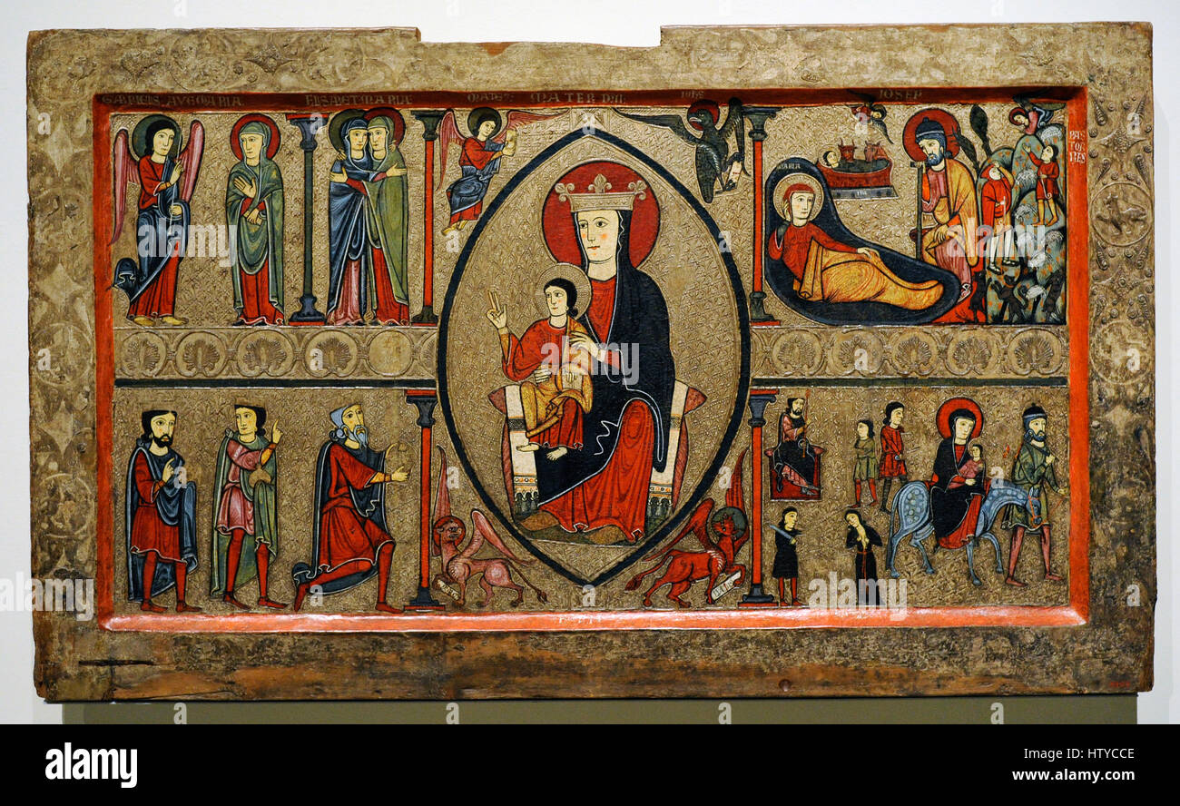 Iohannes. Ribagorza atelier. Autel de Cardet frontal, 2e moitié du 13e siècle. À partir de l'église paroissiale de Santa Maria de Cardet, Vall de Boi. Musée national d'Art de Catalogne. Barcelone. La Catalogne. L'Espagne. Banque D'Images