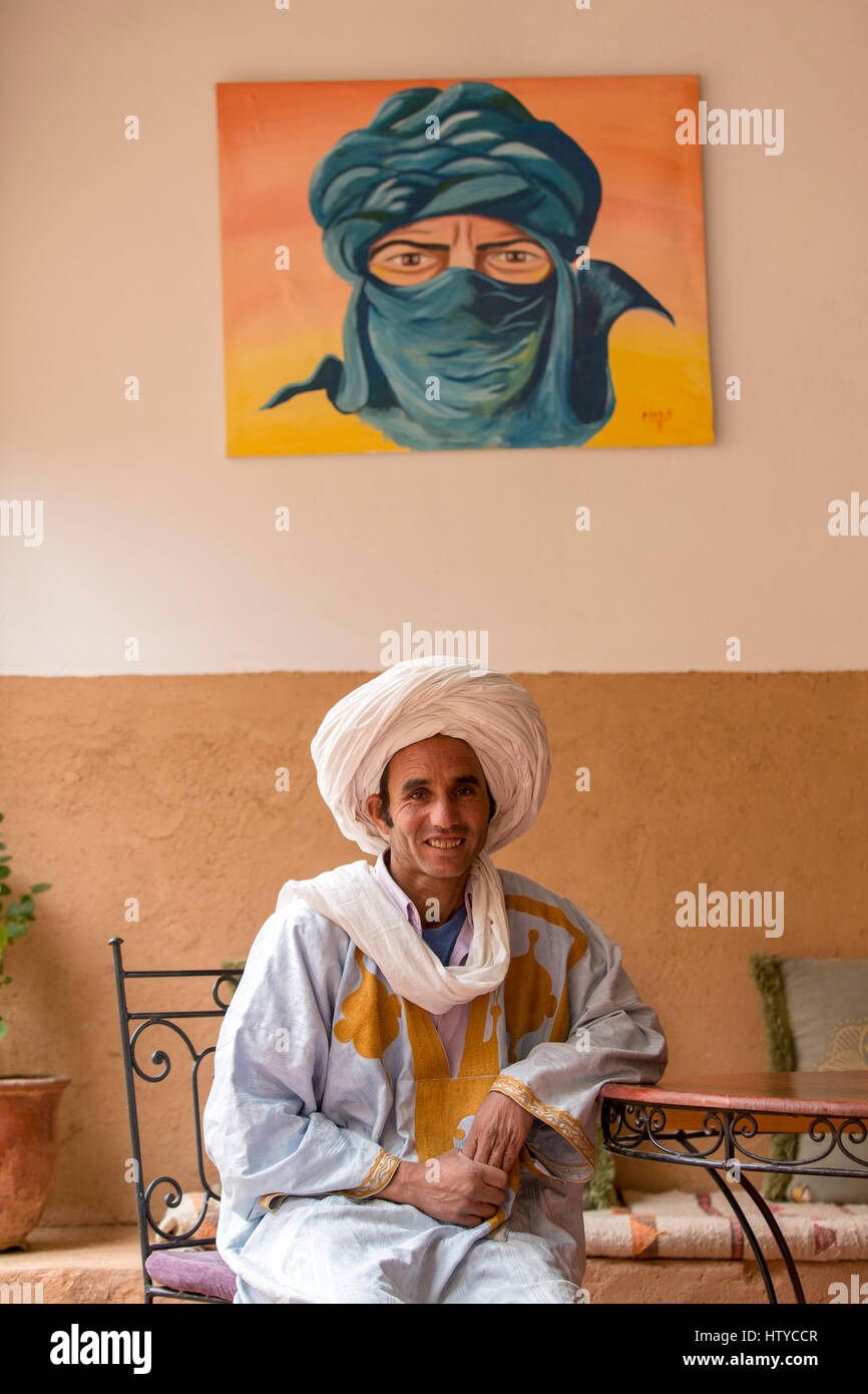 Le Maroc, portrait d'un homme berbère Banque D'Images