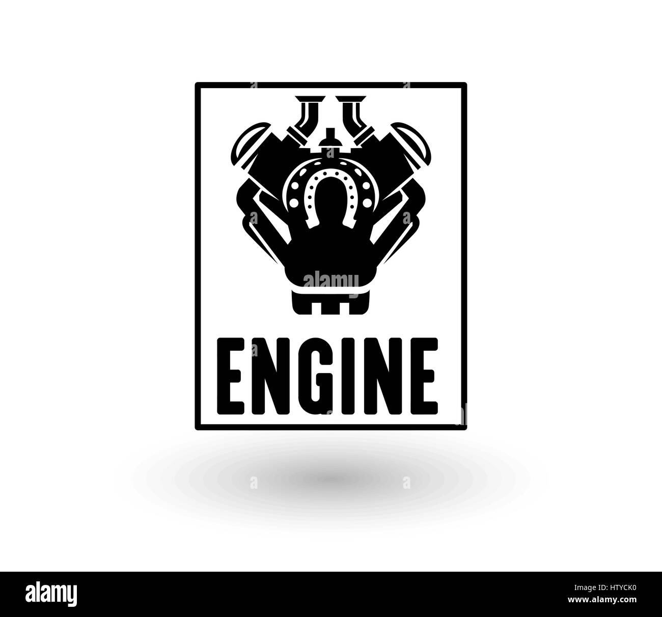 La puissance du moteur, l'icône du logo, illustration vectorielle, EPS Illustration de Vecteur