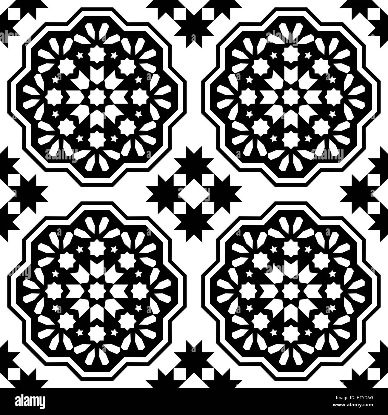 Motif géométrique, sans tuiles marocaines design, carrelage noir transparent background Illustration de Vecteur