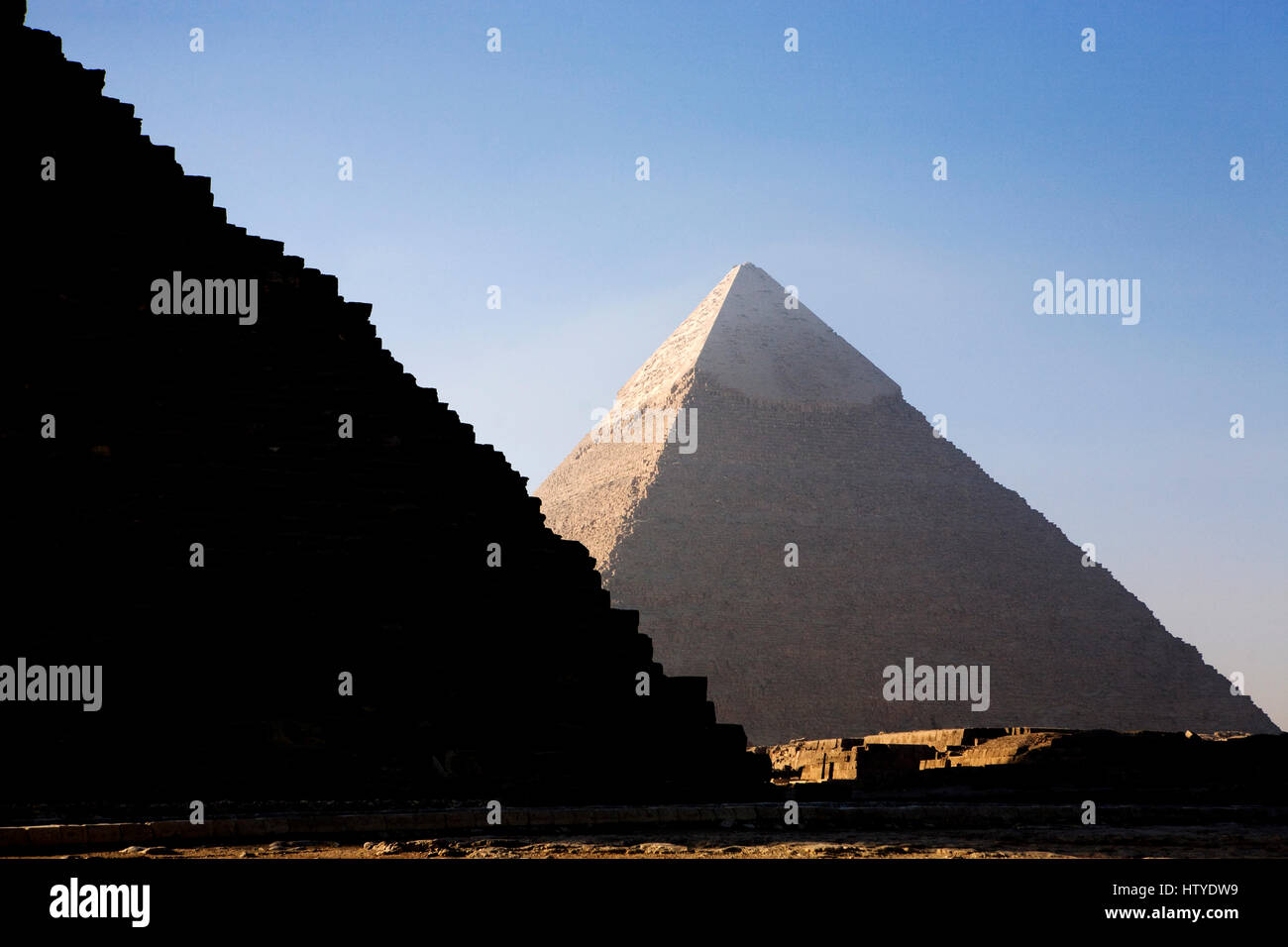 La grande pyramide de Gizeh, en Egypte. Banque D'Images