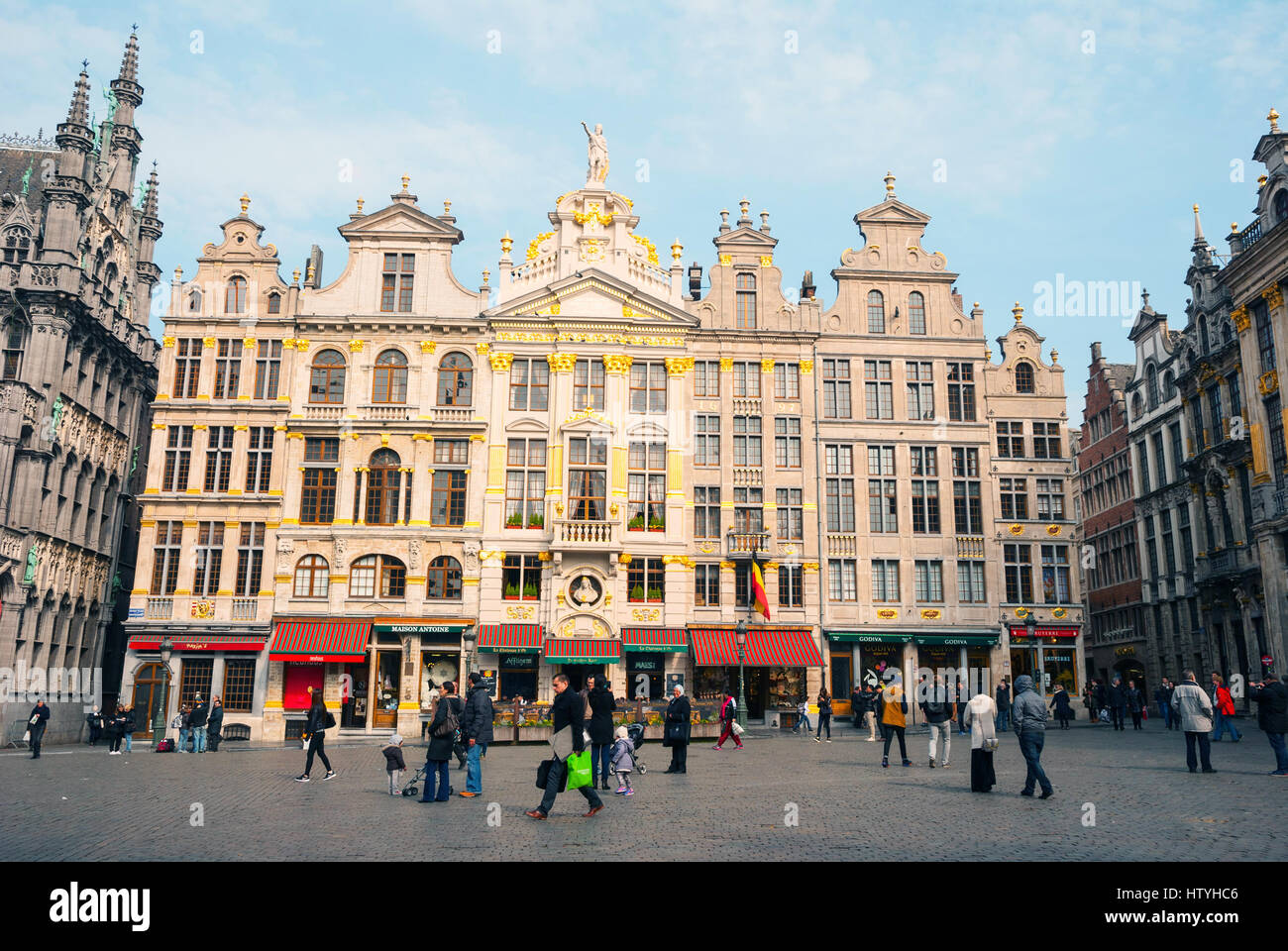 Bruxelles, Belgique - 15 mars : place principale dans la vieille ville de Bruxelles le 15 mars 2015. Banque D'Images