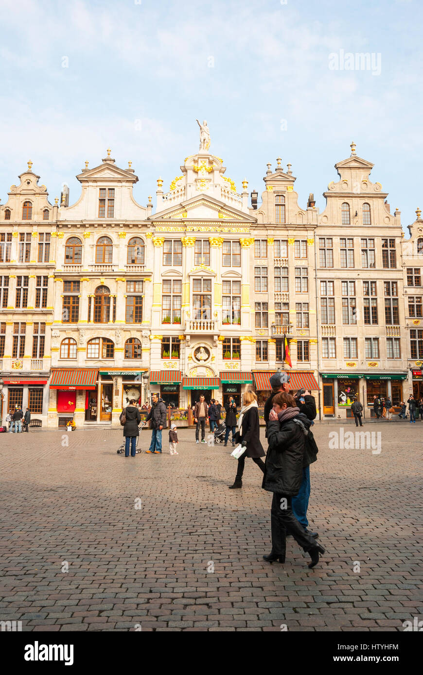 Bruxelles, Belgique - 15 mars : place principale dans la vieille ville de Bruxelles le 15 mars 2015. Banque D'Images