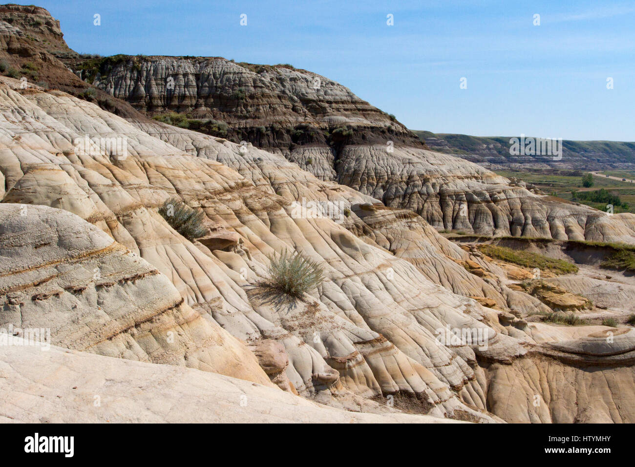 Les formations géologiques créé par l'érosion, dans les Badlands près de Drumheller, en Alberta, Canada. Banque D'Images