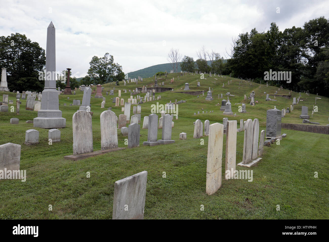 Vue générale sur la Colline Cimetière, North Adams, Massachusetts, United States. Banque D'Images