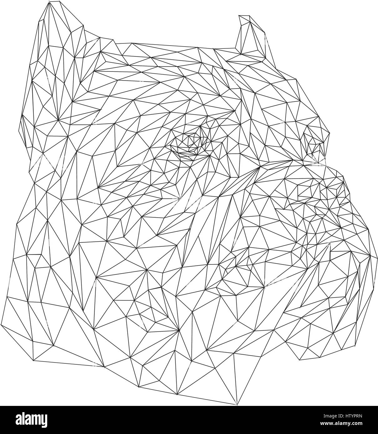 Cane Corso faible animal conception poly. Illustration vecteur de triangle. Illustration de Vecteur
