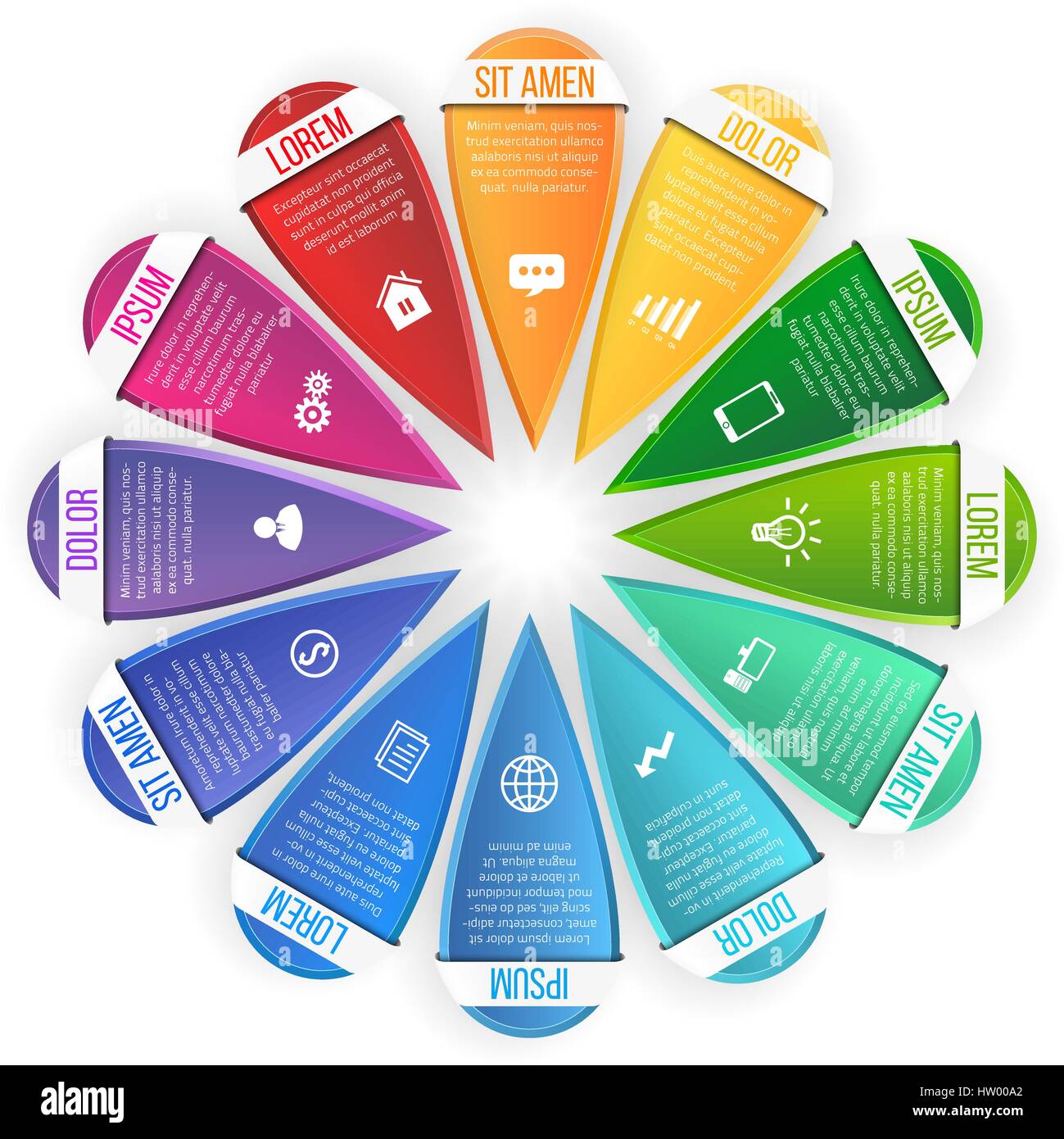 Style de fleurs menu options graphique infographie Illustration de Vecteur