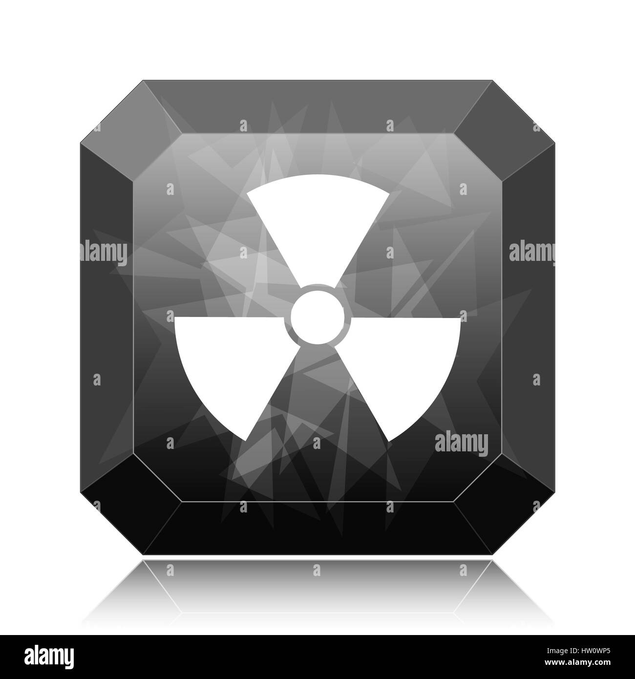 L'icône de rayonnement, bouton site web noir sur fond blanc. Banque D'Images