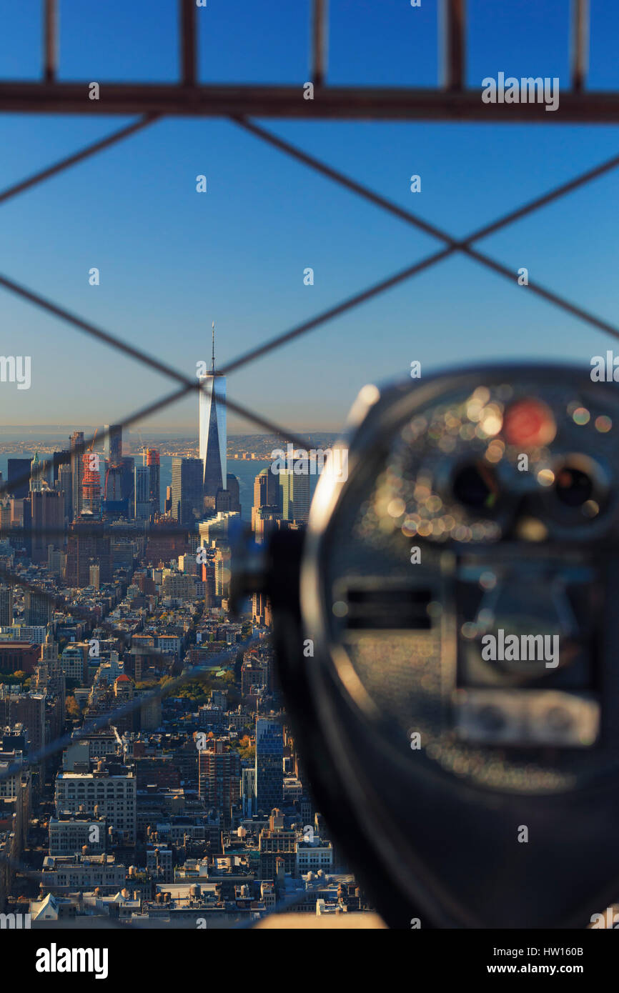 USA, New York, New York, Manhattan, Observatoire de l'Empire State Building Banque D'Images