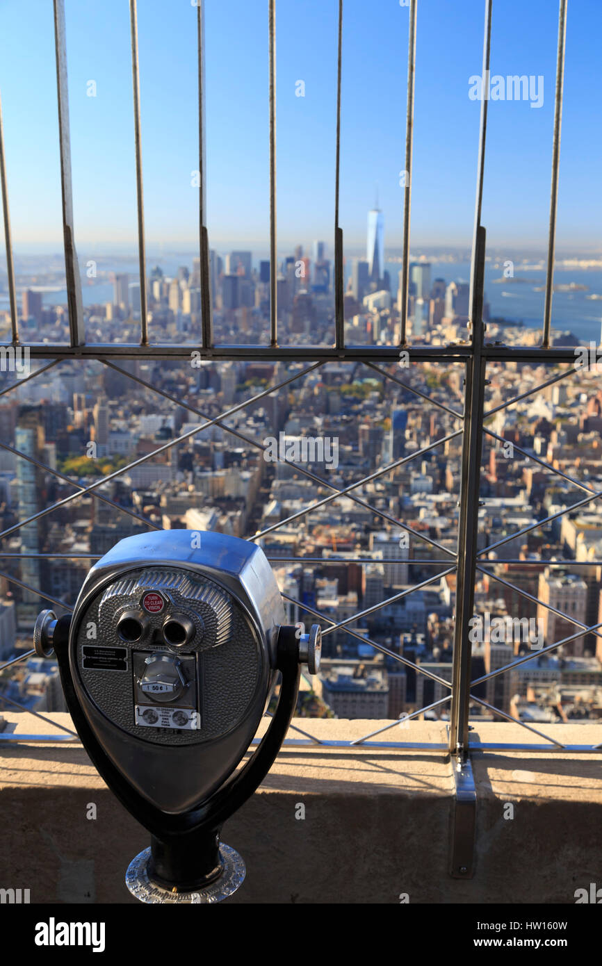 USA, New York, New York, Manhattan, Observatoire de l'Empire State Building Banque D'Images