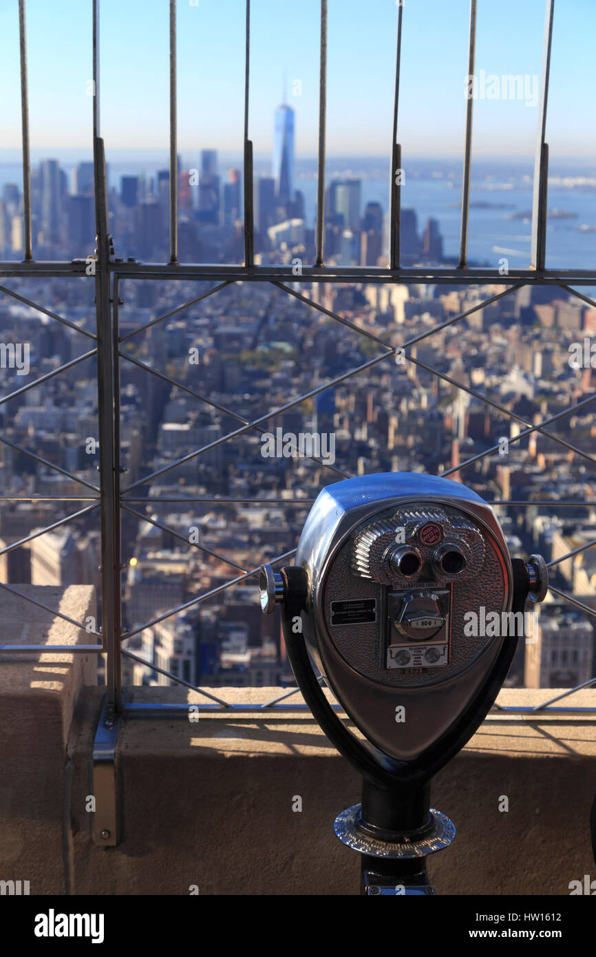 USA, New York, New York, Manhattan, Observatoire de l'Empire State Building Banque D'Images