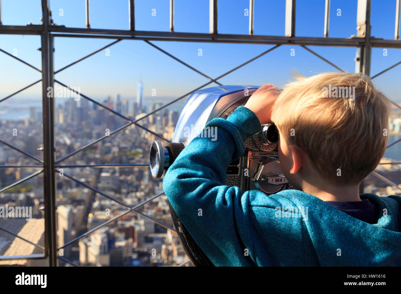 USA, New York, New York, Manhattan, Observatoire de l'Empire State Building Banque D'Images
